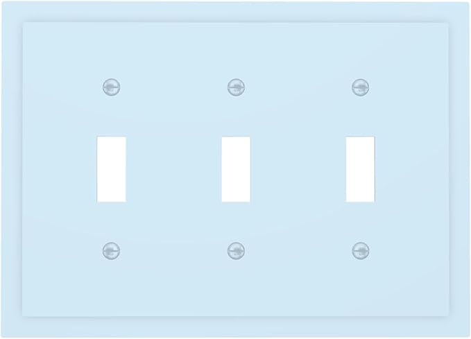 Aqua/Teal 3 Gang Light Switch Plate Decorative Triple Toggle Wall Plate Cover Electrical Faceplate Switch Face Plate