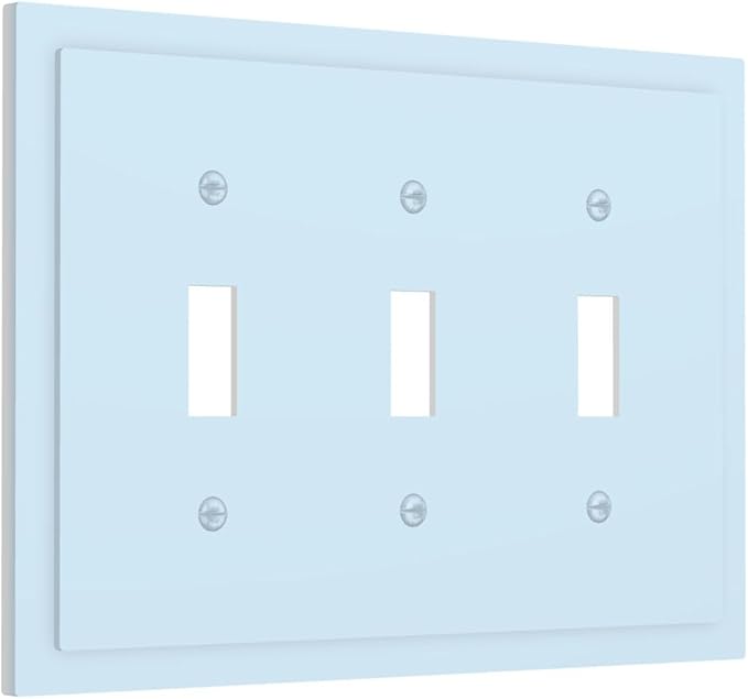 Aqua/Teal 3 Gang Light Switch Plate Decorative Triple Toggle Wall Plate Cover Electrical Faceplate Switch Face Plate