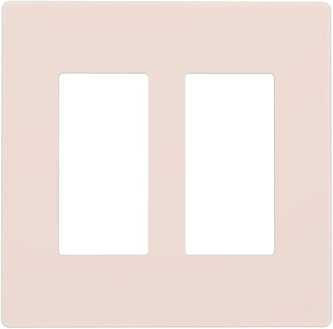Beige 2 Gang Double GFCI Decorator Rocker/decorator Light Switch Cover Decorative Outlet Wall Plate Electrical Faceplate Screwless
