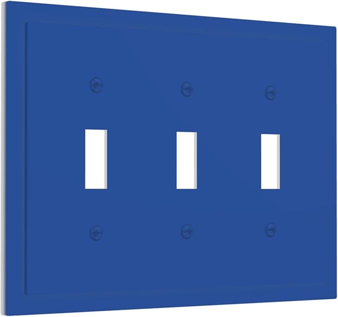 Blue 3 Gang Light Switch Plate Decorative Triple Toggle Wall Plate Cover Electrical Faceplate Switch Face Plate