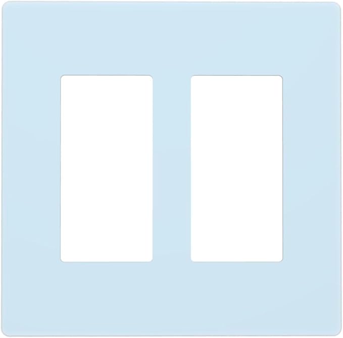 Aqua/Teal 2 Gang Double GFCI Decorator Rocker/decorator Light Switch Cover Decorative Outlet Wall Plate Electrical Faceplate Screwless