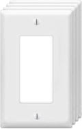 ZEFTV Decorator Wall Plates 1-Gang Switch Outlet Electrical Cover Plate Unbreakable Thermoplastic Faceplate for Light Receptacle Outlet Switch, White (4 Pack)