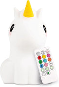 Lumipets Remote Control Silicone Night Light for Kids - Unicorn Design with 9 Soft Colors & Sleep Timer - Rechargeable, Battery-Operated Lamp for Bedroom | Baby Nursery, Toddler, Girls, Boys