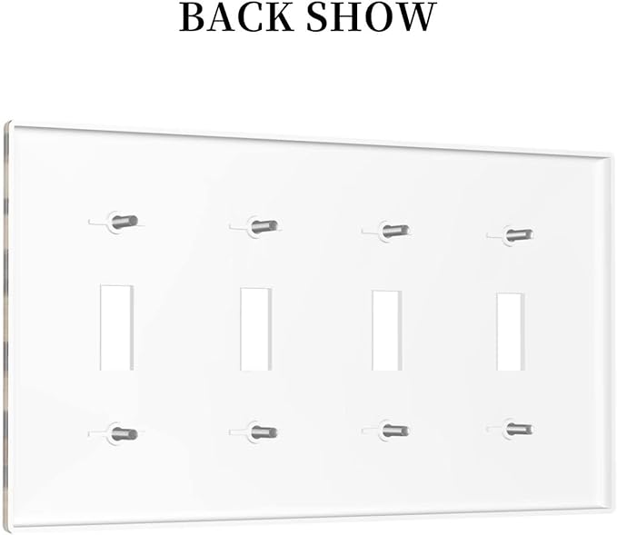 Classic Leopard Cheetah 4 Gang Light Switch Cover Decorative Quad Toggle Wall Plate Decorative Electrical Faceplate For Girls Boys Home Bedroom Decorate Large Size 8" x 4.5