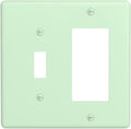 Green 2 Gang Combination Light Switch Cover Decorative 1-Toggle 1-Decorator Wall Plate Electrical GFCI Combo Receptacle Faceplate