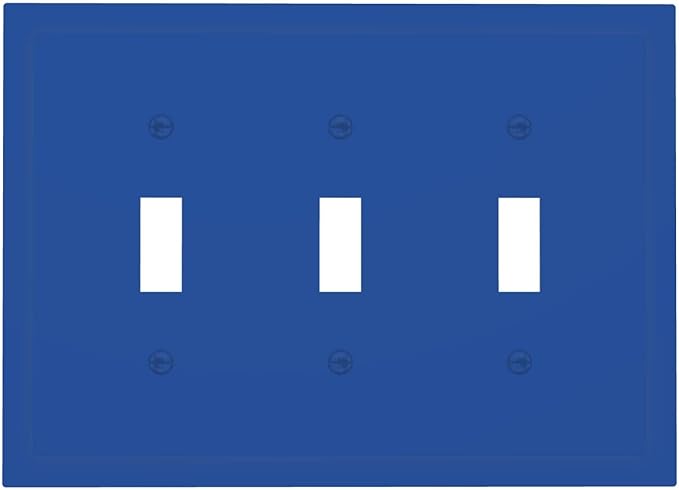Blue 3 Gang Light Switch Plate Decorative Triple Toggle Wall Plate Cover Electrical Faceplate Switch Face Plate