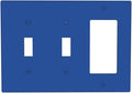 Navy Blue 3-Gang 2 Toggle 1 Rocker/GFCI Combination Light Switch Cover Decorative Solid Colored Royal Blue Triple Decorator/Toggle Combo Electrical Outlet Switch Face Plate Covers