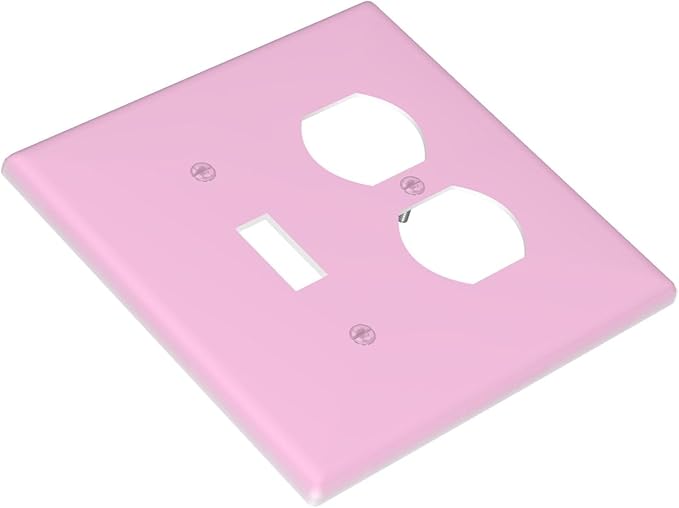 Decorative Solid Purple 2 Gang Single Toggle/Duplex Combo Outlet Light Switch Cover, Elegant Lavender Purple Combination 1-Toggle 1-Decorator Receptacle Combination Face Wall Plate Cover
