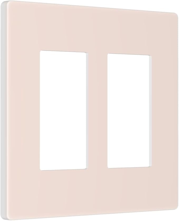 Beige 2 Gang Double GFCI Decorator Rocker/decorator Light Switch Cover Decorative Outlet Wall Plate Electrical Faceplate Screwless