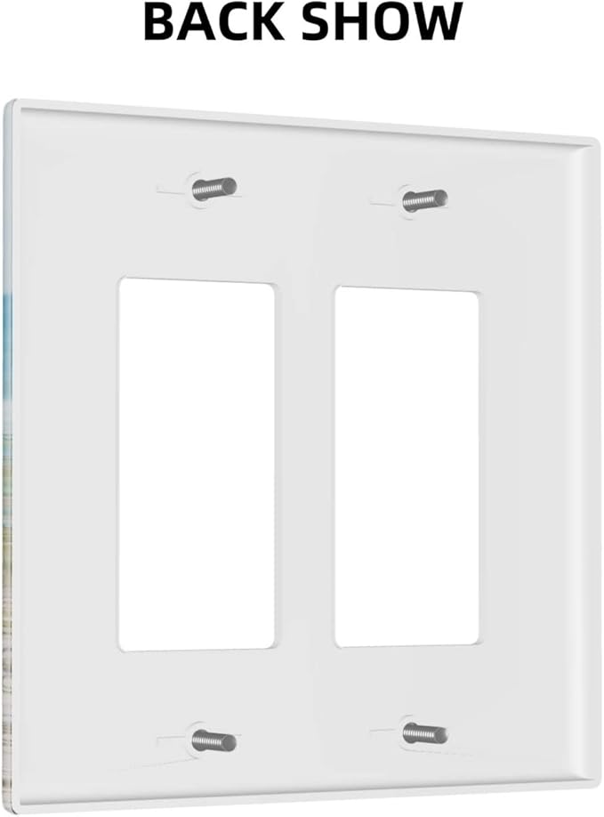 Custom Light Switch Cover Personalized Your Own Double Rocker Wall Plate with Picture Logo Text 2 Gang Decorative Gfci Electrical Switchplate Home for Bathroom Bedroom Kitchen Decor 4.6"X4.5"
