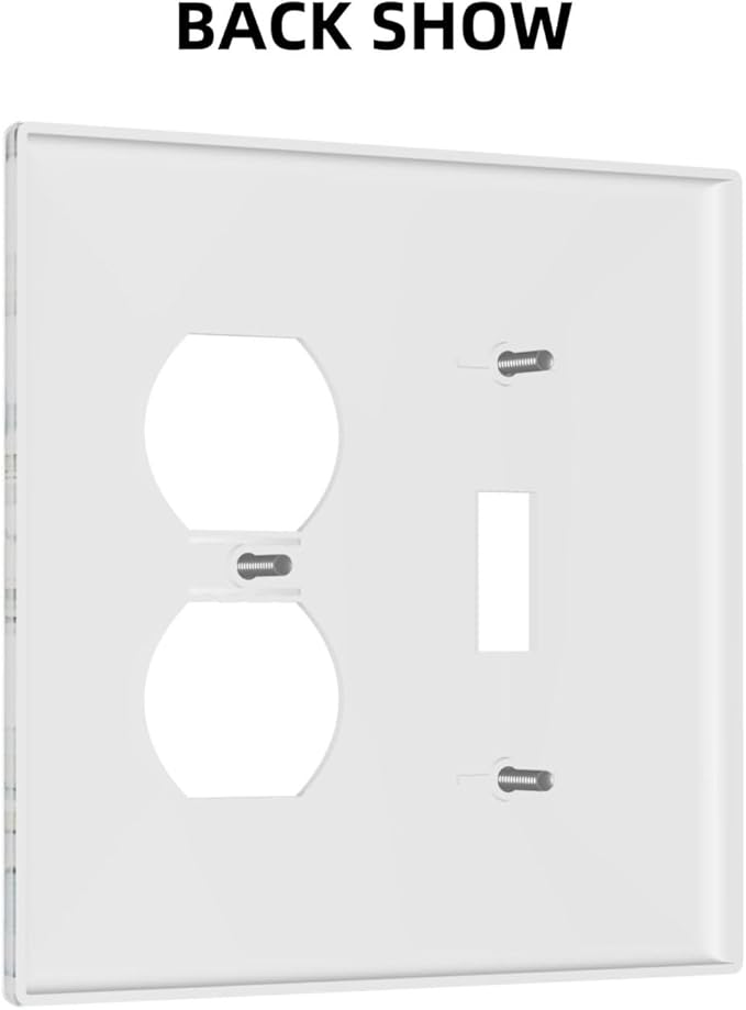 2-Gang 1-Toggle 1-Duplex Combination Wall Plate Watercolor Spring Eucalyptus Green Saga Leaves Nature Botanical Floral Two Combo Double Device Toggle/Outlet Receptacle Light Switch Faceplate Cover