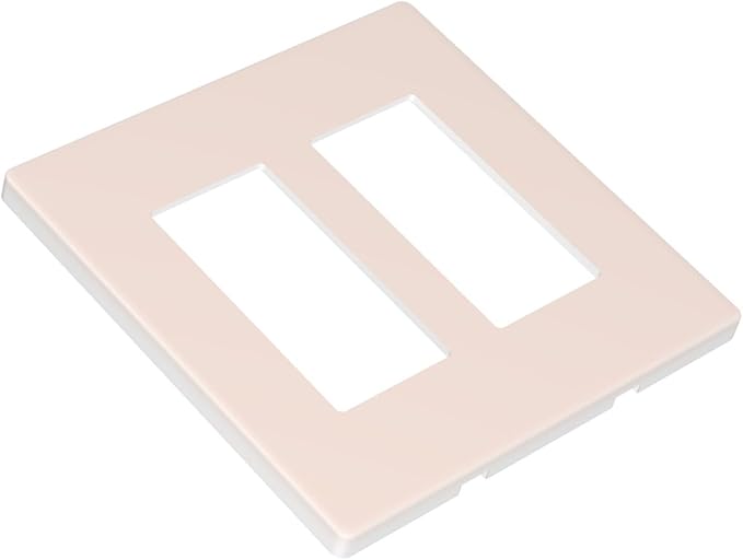 Beige 2 Gang Double GFCI Decorator Rocker/decorator Light Switch Cover Decorative Outlet Wall Plate Electrical Faceplate Screwless
