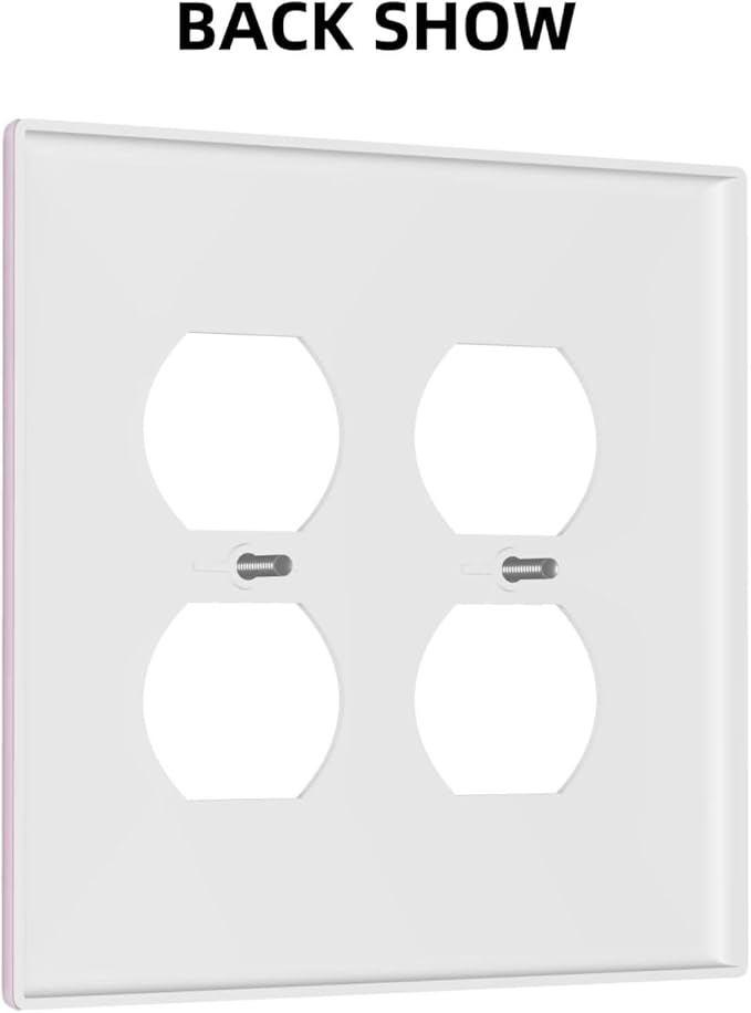 Lavender Purple 2 Gang Double Duplex Receptacle Combination Outlet Light Switch Cover Wall Plate Elegant Trendy Funky Modern Electrical Dual Device Switch Face Wall Plate