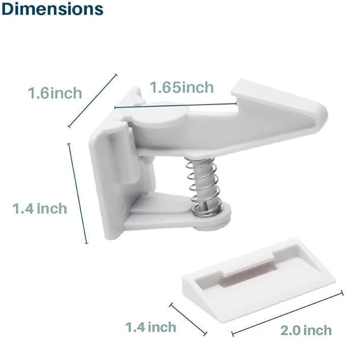 Inaya 16-Pack Cabinet Locks (Standard Length), Child Safety Latches - Baby Proofing Cabinets and Drawer Locks - 3M Adhesive - No Drilling & No Tools Required - Child Proof Your Home