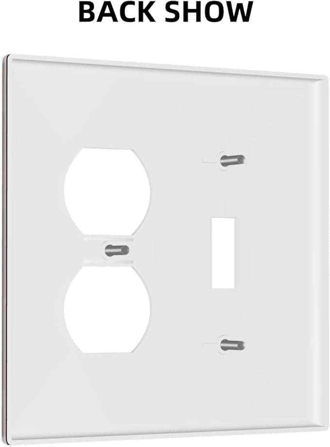 Coffee Brown 2 Gang Single Toggle/Duplex Combo Outlet Light Switch Cover, Combo 1-Toggle 1-Dimmer Decorator Wall Plate Electrical Faceplate
