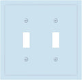 Aqua/Teal Blue Decorative 2 Gang Toggle Outlet Light Switch Cover, Light Navy Royal Ocean Blue Double Device Wall Plate Electrical Faceplate Dual Device Switchplate