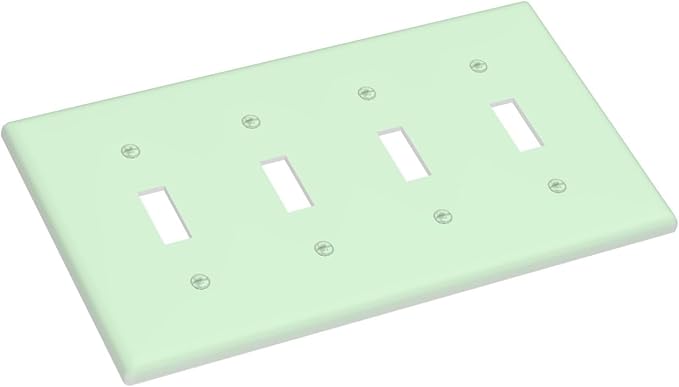 Green 4 Gang Quad Toggle Light Switch Cover Decorative Electric Decorative Quadruple Device Switch Face Wall Plate Screwless