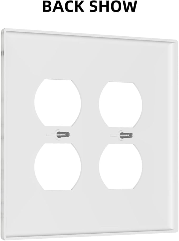 White Gold Marble Dragonfly Abstract Modern Outlet Covers 2 Gang Double Duplex Decorative Light Switch Covers Electrical Wallplates Socket Faceplate for Bathroom Home Decor