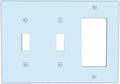 Aqua/Teal 3 Gang 2 Toggle 1 Rocker/GFCI/Decorator Combination Light Switch Plate Decorative Triple Toggle Wall Plate Cover Electrical Switch Face Plate