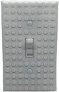 Brick Wall Plate, Single Toggle Light Switch Cover for Kids Bedroom, Game Room, 1-Gang (White)