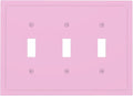 Decorative Romantic Light Purple 3 Gang Toggle Wall Plate, Multicolored Watercolor Colorful Solid Violet Lavender Purple Triple Device Outlet Light Switch Cover Electrical Switch Face Wallplate Cover