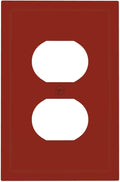 Decorative Dark Red 1 Gang Single Duplex Wall Plate Receptacle Outlet Covers, Modern Solid Colored/Color Wine Red Dual Device Socket Light Switch Cover Switchplate Faceplate Jumbo/Large Size