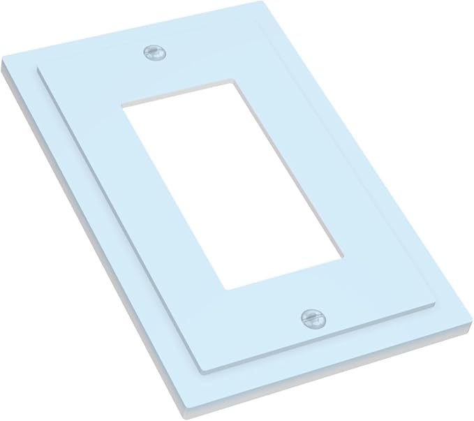 Decorative Royal/Light/Navy Blue 1 Gang Rocker/Decorator Outlet Light Switch Wall Plate Cover, Trendy Modern Solid Teal/Aqua Blue GFCI Outlet Switch Face Wallplate Covers