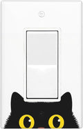 Cute Black Cat 1-Gang Rocker Wall Plate, Cartoon Cat Pet Lover Switch Plate for Living Room, Bedroom & Bathroom