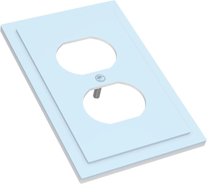 Decorative Light/Royal/Navy Blue 1 Gang Electrical Duplex Wall Plate Receptacle Outlet Covers Solid Colored Teal/Aqua/Turquoise Dual Single Device Light Switch Cover Switchplate