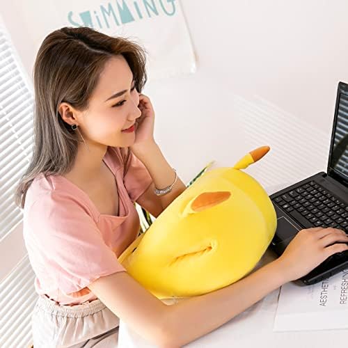 Plush Stuffed Cute Napping Toy Pillow for Kids Girls, Neck Support Foam Memory Sleeping Pillows, Office Neck Pillow for Cervical Pain Relief Yellow Pika