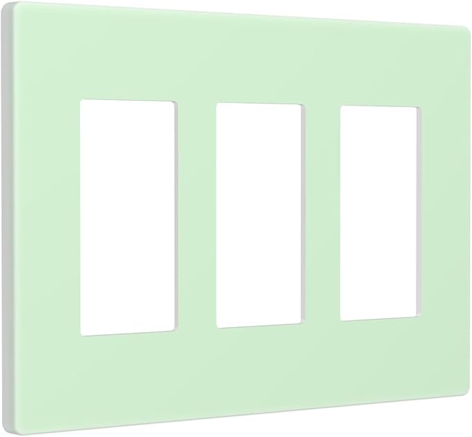 Green 3 Gang Triple Rocker/Decorator Light Switch Wall Plate Cover Decorative GFCI Electrical Faceplate Switchplate Dimmer