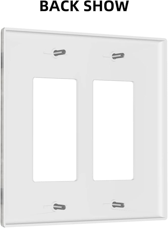 Country Rustic Double Rocker/Decora Light Switch Cover Decorative 2 gang Wall Plate GFCI Electrical Outlet Cover Vintage Farmhouse faceplate for Home Bathroom Bedroom Kitchen （Plastic ）