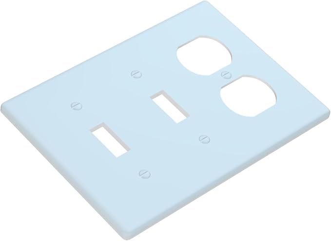 Aqua/Teal 3 Gang 2 Toggle 1 Duplex Combination Light Switch Plate Decorative Triple Toggle Wall Plate Cover Electrical Faceplate Switch Face Plate