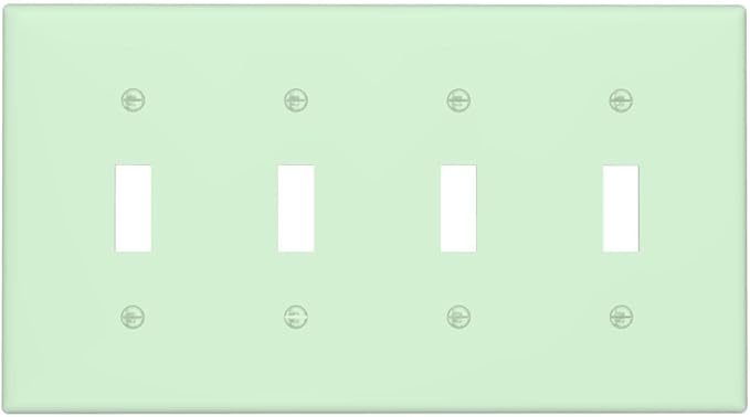 Green 4 Gang Quad Toggle Light Switch Cover Decorative Electric Decorative Quadruple Device Switch Face Wall Plate Screwless
