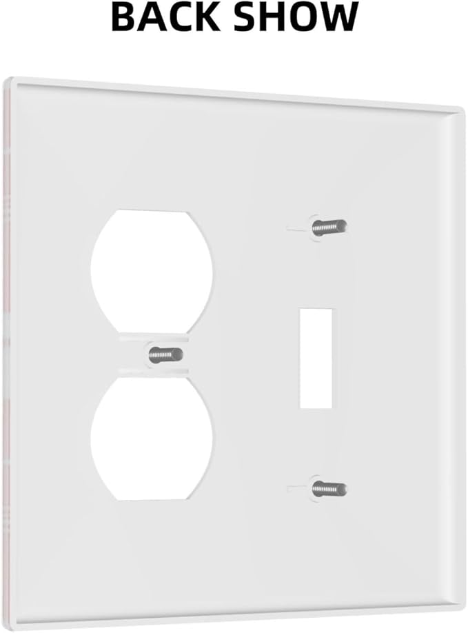 Cute Stars Colorful Rainbow Unicorn Light Switch Cover 2 Gang Combination Wall Plate 1 Toggle 1 Receptacle Duplex Switch Plate Funny Cartoon Kids Girl Bedroom Nursery Decor Combo Device Outlet Cover