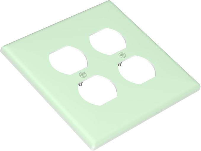 Green 2 Gang Double Duplex Receptacle Combo Outlet Light Switch Cover Wall Plate Electrical Faceplate Decorative Dual Device Switchplate