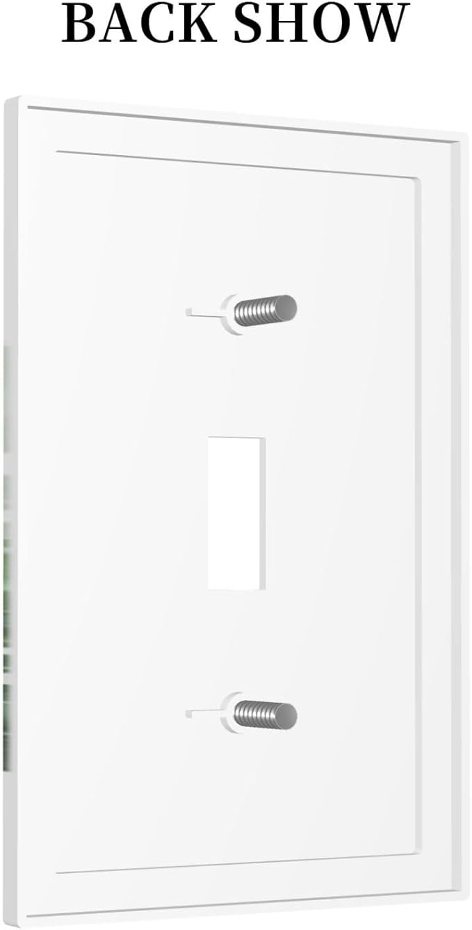 Decorative Light Switch Cover Boho Tropical Plant Natural Palm Leaf 1 Gang Single Toggle Device Electrical Faceplate Switchplates Decorator Outlet Wall Plate For Bed Room Living Room Decor