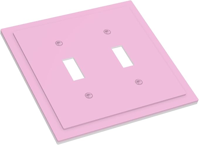 Light Purple Decorative 2 Gang Toggle Outlet Light Switch Cover Woman Pretty Funky Romantic Double Device Wall Plate Electrical Faceplate Dual Device Switchplate (Lavender)