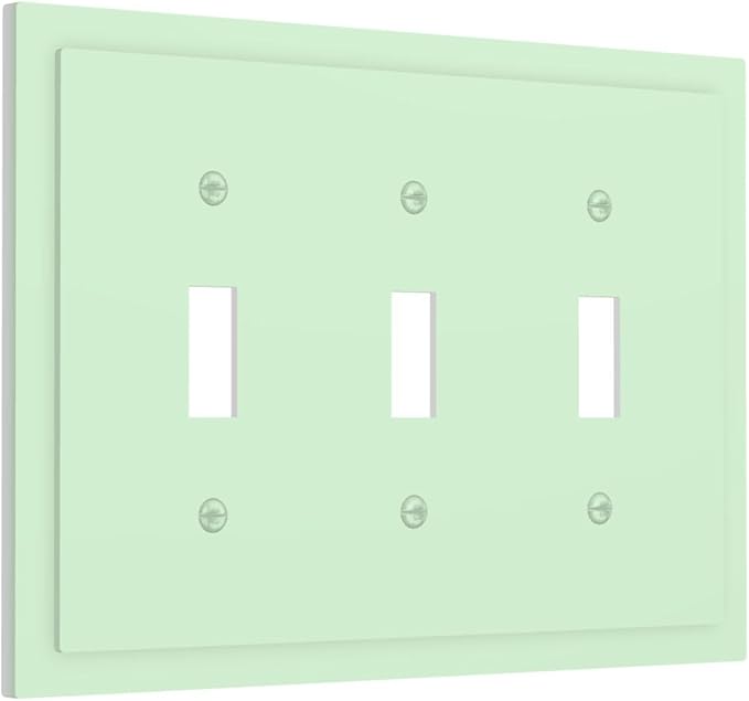 Green 3 Gang Light Switch Plate Decorative Triple Toggle Wall Plate Cover Electrical Faceplate Switch Face Plate