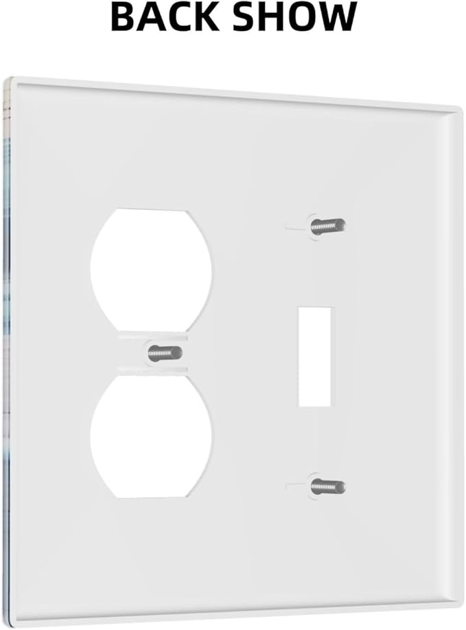 2-Gang 1-Toggle 1-Duplex Combination Wall Plate Nautical Ocean Teal Blue Beach Turtle Sea Life Coastal Starfish Sunset Two Combo Double Device Toggle/Outlet Receptacle Light Switch Face Plate Cover