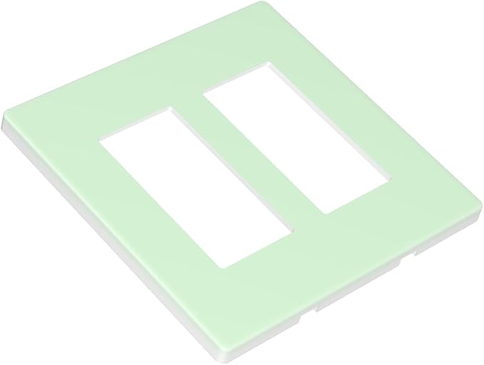 Green 2 Gang Double GFCI Decorator Rocker/decorator Light Switch Cover Decorative Outlet Wall Plate Electrical Faceplate Screwless