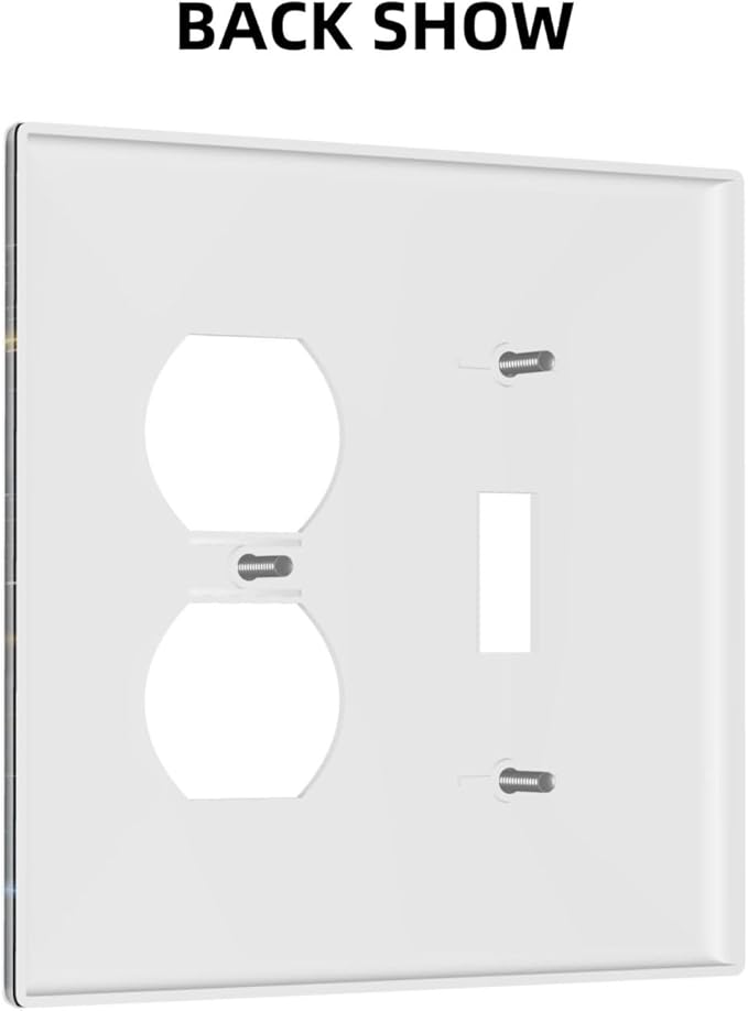 Decorative Fariy Tale Mushroom 2-Gang 1-Toggle 1-Duplex Combination Receptacle Wall Plate Boho Gothic Moth Hippie Moon Stars Butterfly Combo Device Toggle/Outlet Light Switch Faceplate Cover