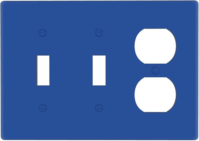 Decorative Royal Blue 3 Gang 2 Toggle 1 Duplex Combination Light Switch Covers, Navy Three Gang Triple Toggle Electrical Combo Toggle/Receptacle Outlet Switch Face Wall Plate Covers