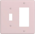 Light Pink 2 Gang Combination Light Switch Cover Decorative 1-Toggle 1-Decorator Combo Wall Plate Solid Girly Elegant Electrical GFCI Receptacle Outlet Faceplate Cover