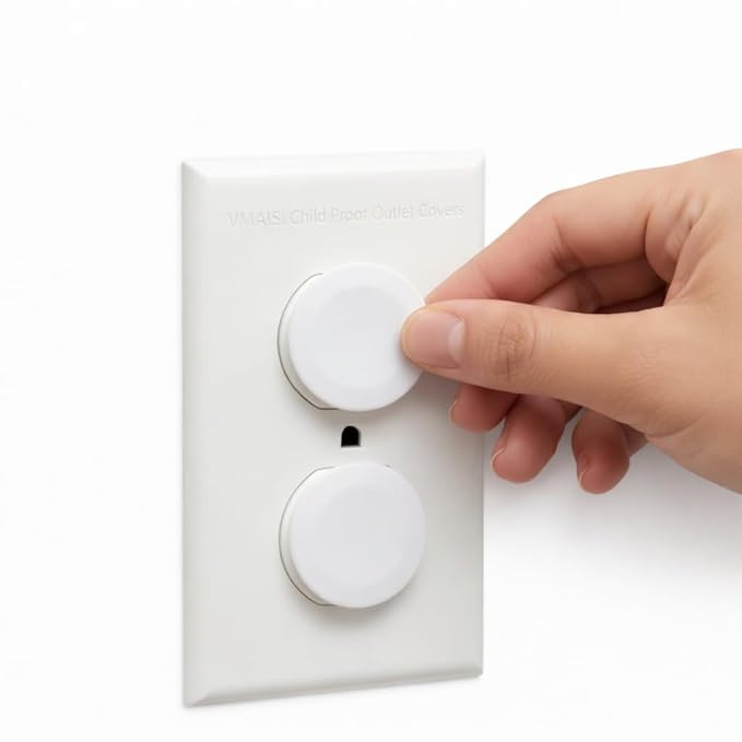 Vmaisi 62 Pieces Outlet Covers ChildProof Plug Protector - Baby Proofing Electrical Safety Outlet Plugs for Unused Wall Outlets, Home Travel Hotel Child Safety