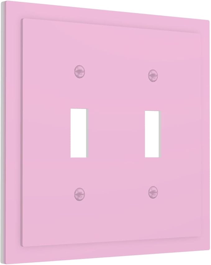 Light Purple Decorative 2 Gang Toggle Outlet Light Switch Cover Woman Pretty Funky Romantic Double Device Wall Plate Electrical Faceplate Dual Device Switchplate (Lavender)