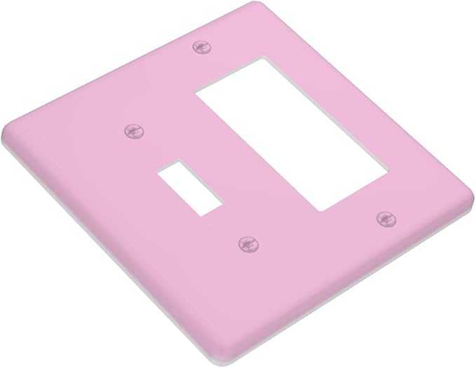 Decorative Light Purple 2 Gang Combination Single Toggle with One Rocker/GFCI Light Switch Cover Romantic Woman Lavender 1-Toggle 1-Decorator Wall Plate GFCI Combo Receptacle Outlet Faceplate Covers