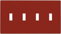Brown 4 Gang Quad Toggle Light Switch Cover Decorative Electric Decorative Quadruple Device Switch Face Wall Plate Screwless