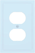 Decorative Light/Royal/Navy Blue 1 Gang Electrical Duplex Wall Plate Receptacle Outlet Covers Solid Colored Teal/Aqua/Turquoise Dual Single Device Light Switch Cover Switchplate