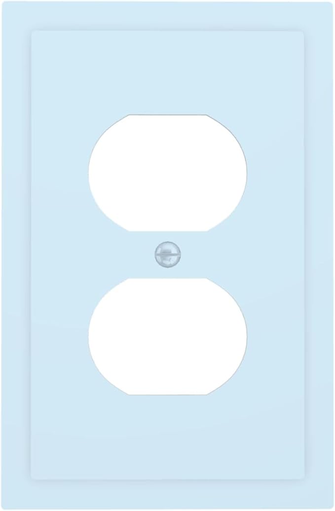 Decorative Light/Royal/Navy Blue 1 Gang Electrical Duplex Wall Plate Receptacle Outlet Covers Solid Colored Teal/Aqua/Turquoise Dual Single Device Light Switch Cover Switchplate